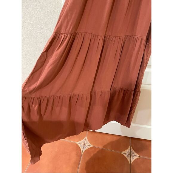 Anthropologie Cloth & Stone Tiered Halter Midi Dress Size XS - Picture 4 of 9